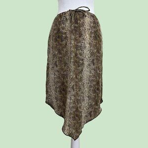brown beige and black y2k snake animal print light weight midi skirt